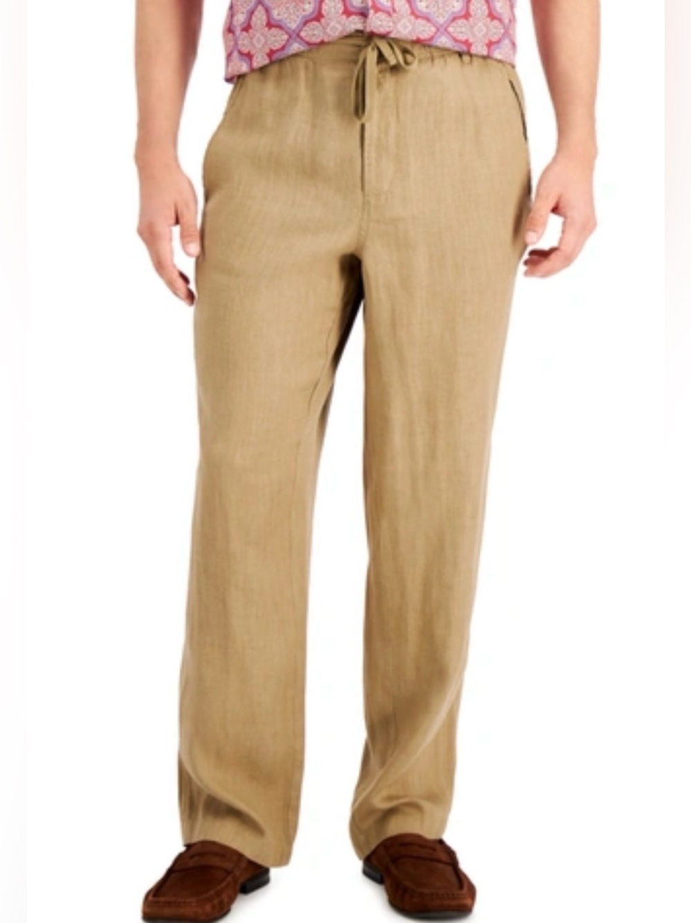 Club Room Luxury 100% Linen Pants in Safari Tan , size M